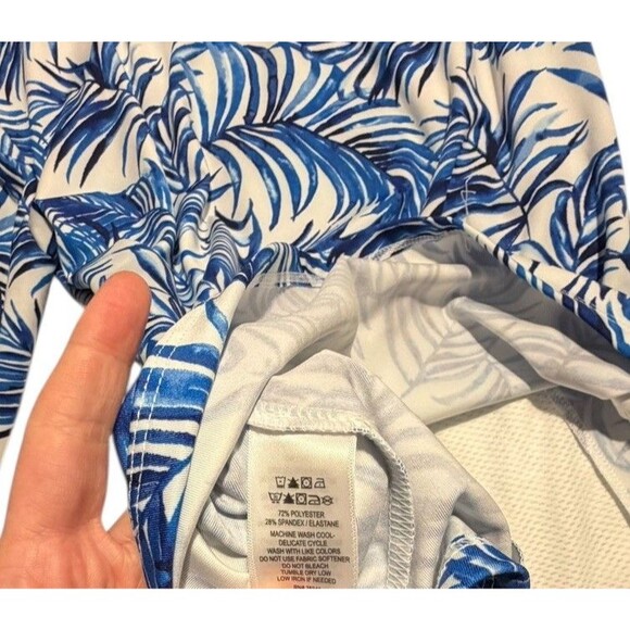 Tommy Bahama Golf Jacket Women's Small Blue Zip Up Long Sleeve Tropical Leaf - Picture 7 of 8